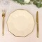 25 BEIGE 9" Decagon Salad Dinner Paper Plates Disposable Tableware